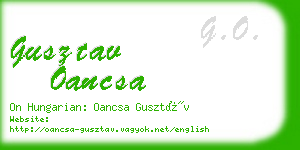 gusztav oancsa business card